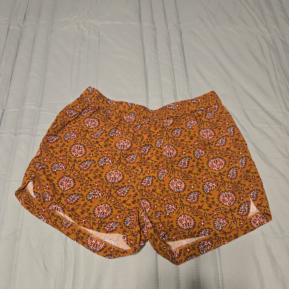 Madewell Orange Floral Women's Athletic Shorts